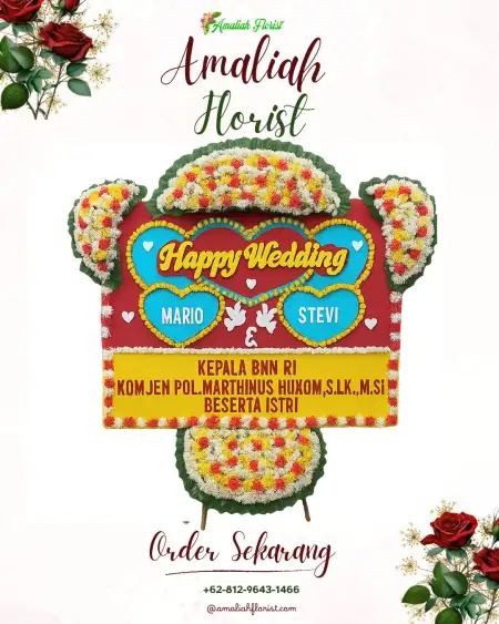 Papan Bunga Pernikahan Marau